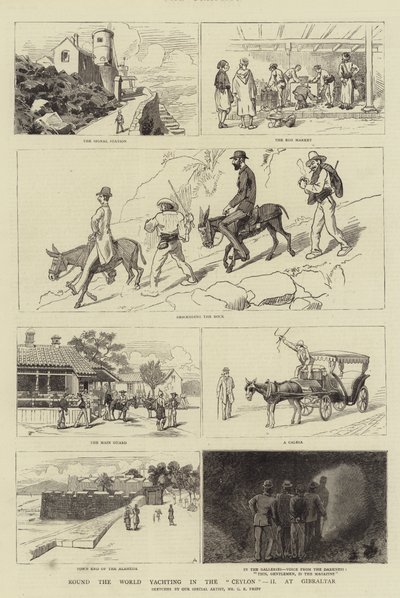 Yate alrededor del mundo en el Ceylon, II en Gibraltar de Charles Edwin Fripp